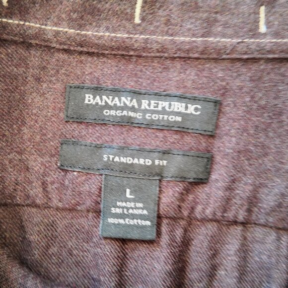 Banana Republic Men's Untucked Flannel Shirt Size L - Picture 2 of 10